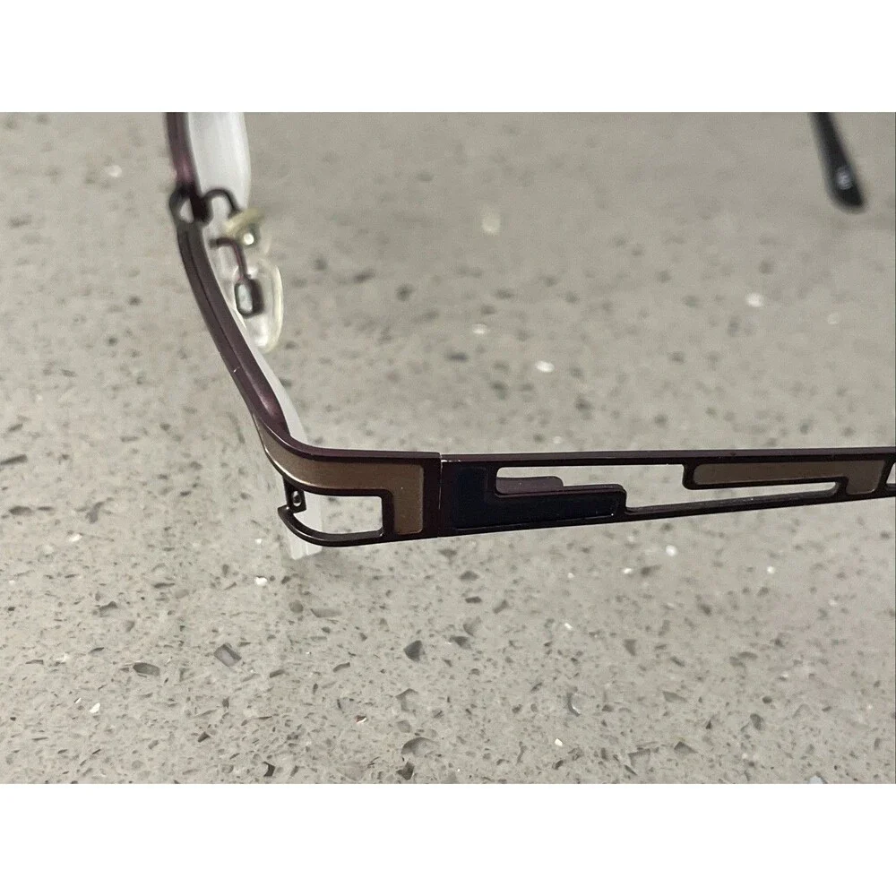 CEN ADP016 Eyeglasses 48-17-130 FRAMES ONLY BLK CEN Half Rim Purple bronze
